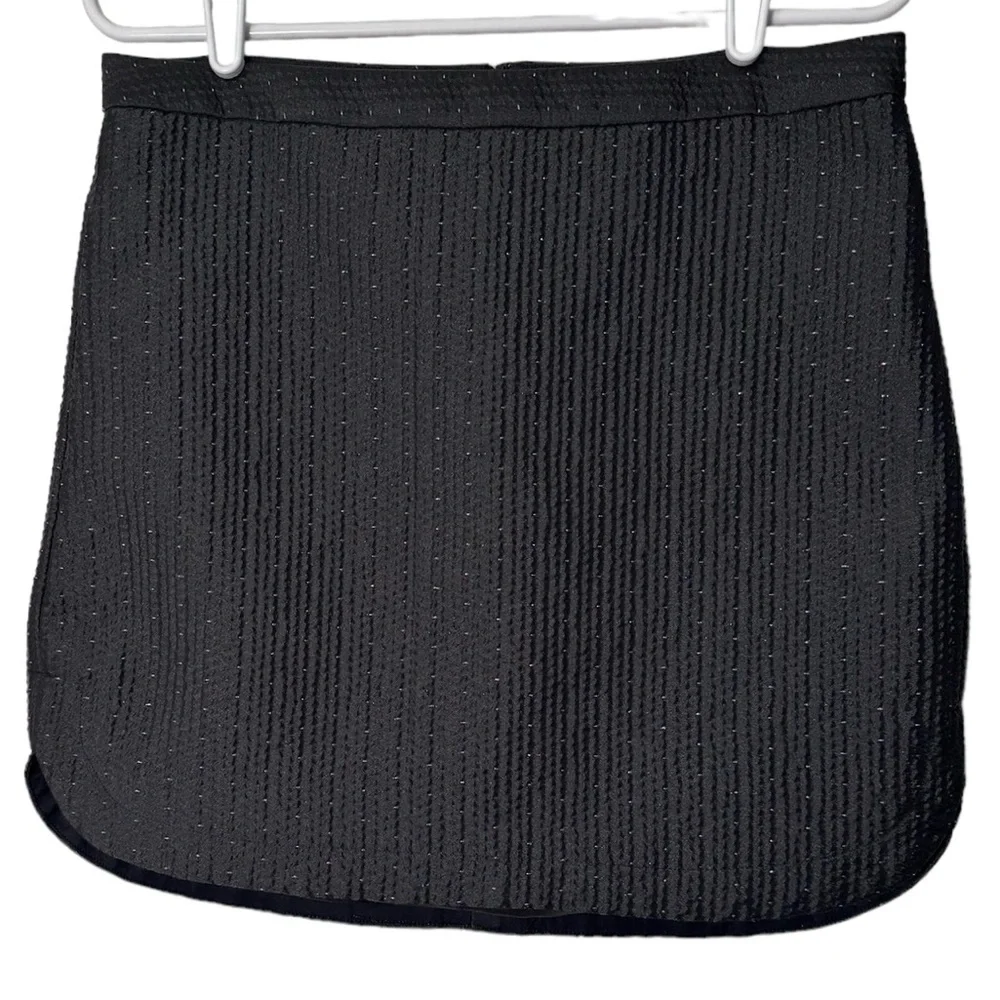 Madewell Shirttail Skirt in Nightfall Jaquard Black and Gold Size 6 - Picture 2 of 11